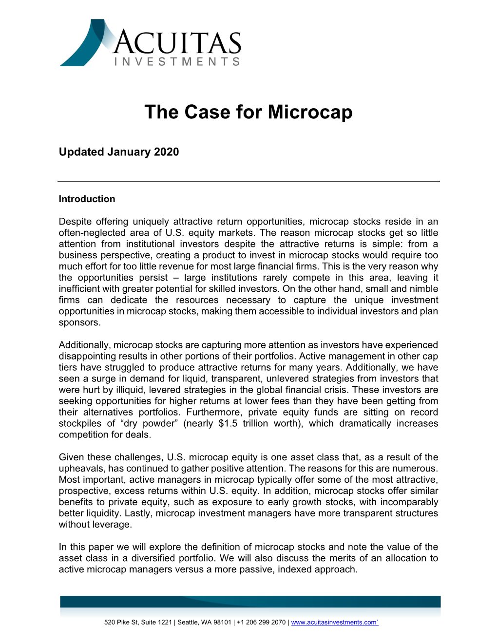 The Case for Microcap