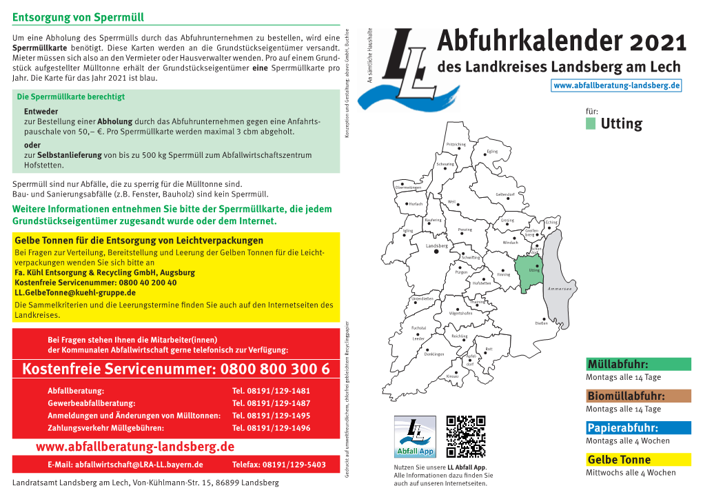 Abfuhrkalender Für Utting Für Das Jahr 2021