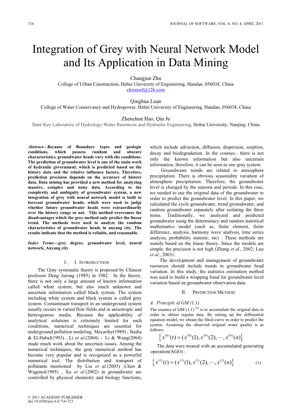 Integration of Grey with Neural Network Model and Its Application in Data Mining