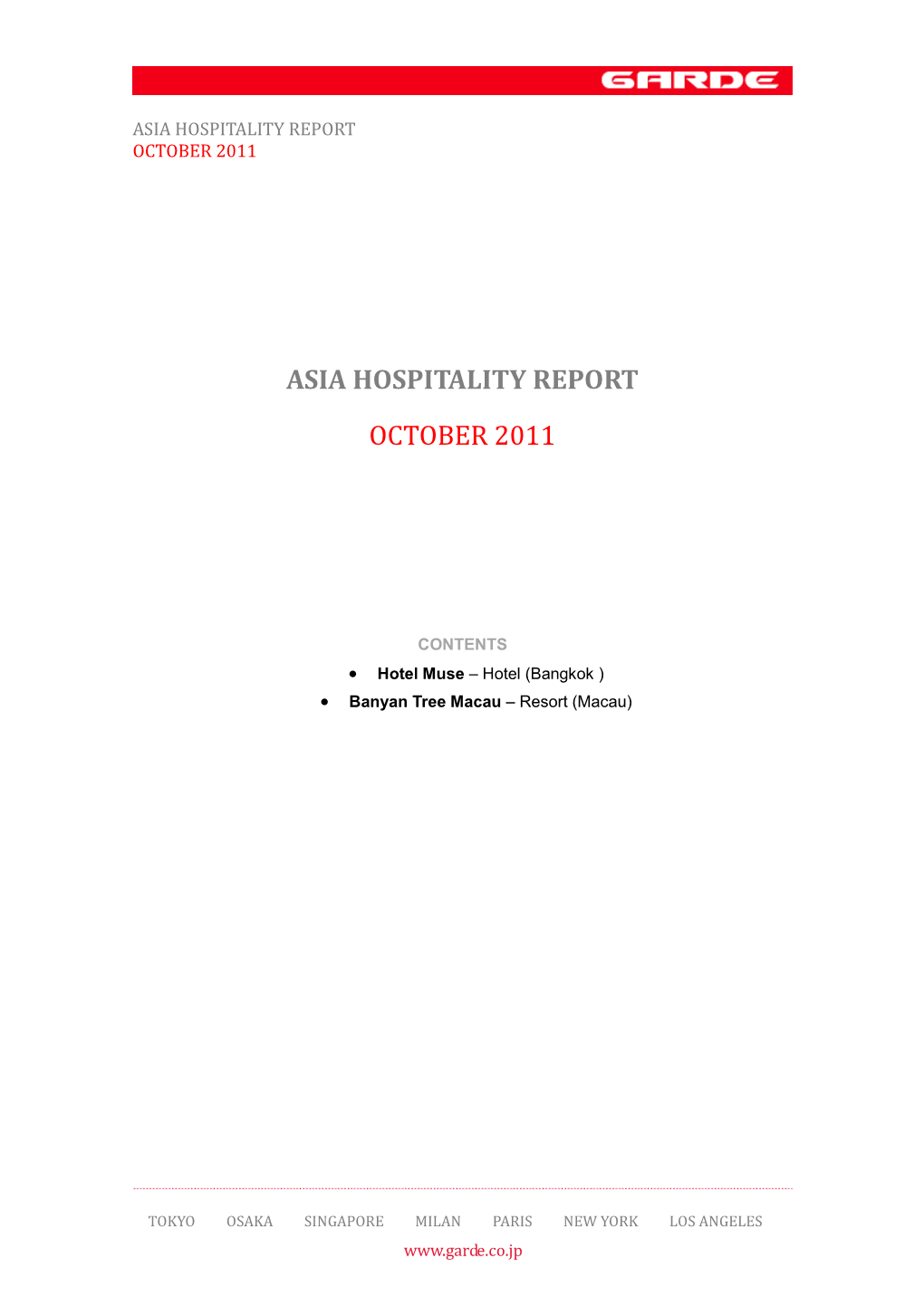 Asia Hospitality Report October 2011