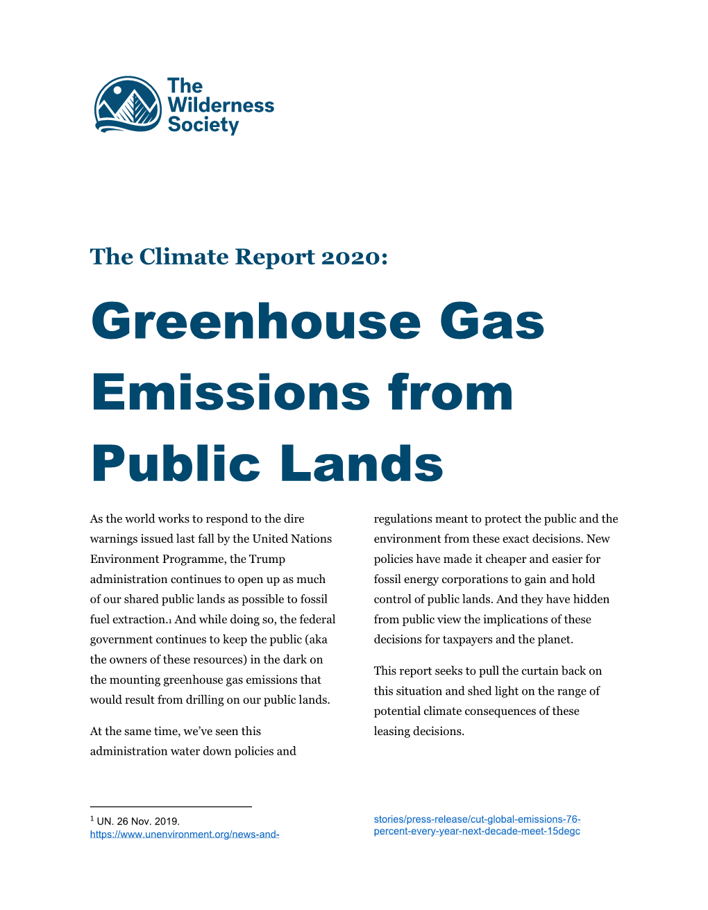 Greenhouse Gas Emissions from Public Lands