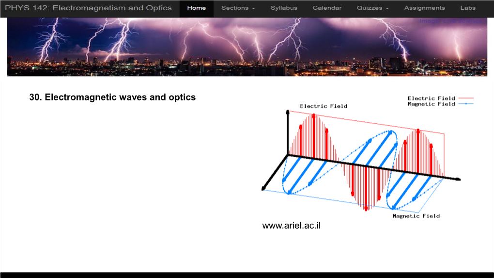 30. Electromagnetic Waves and Optics