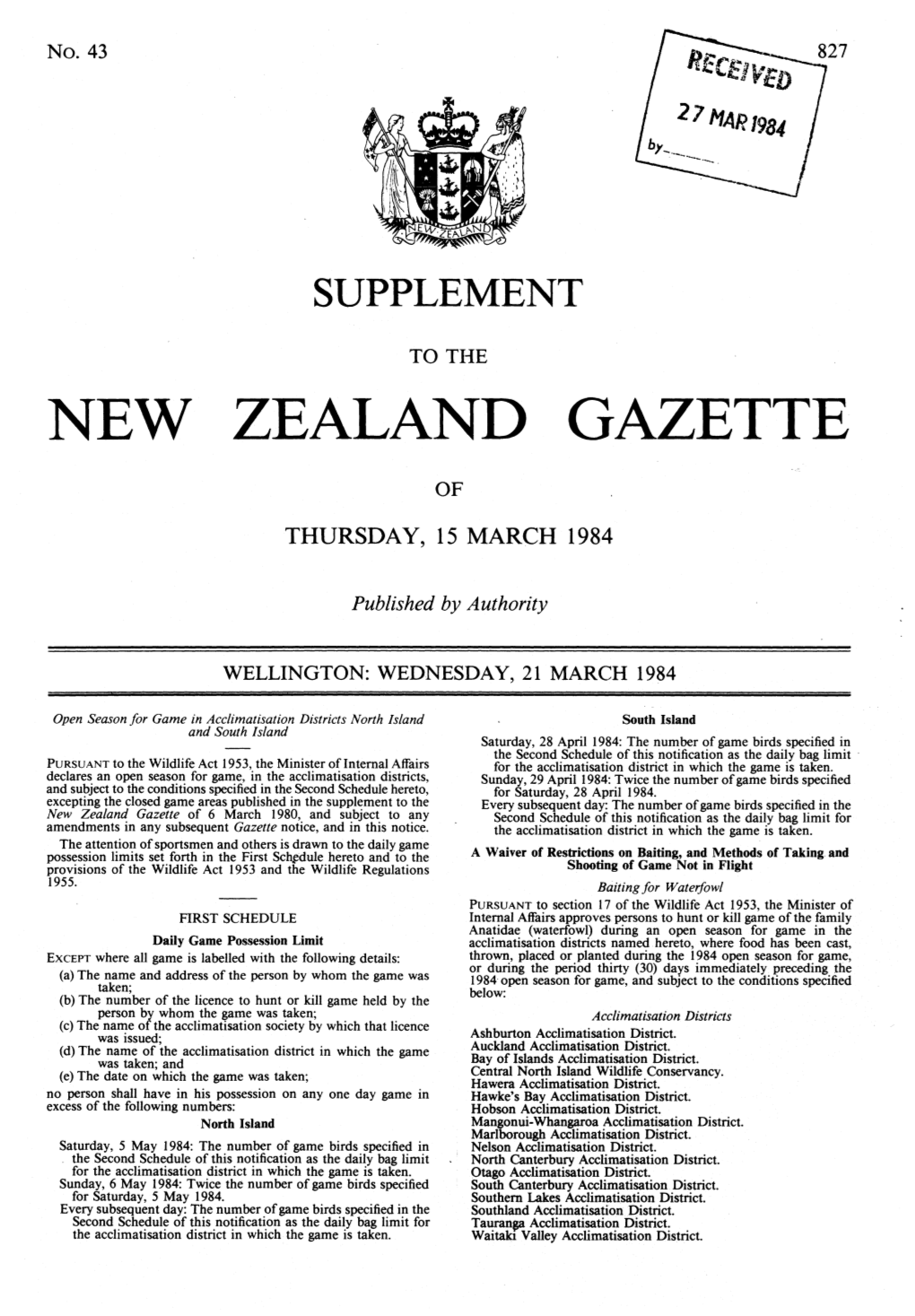 New Zealand Gazette