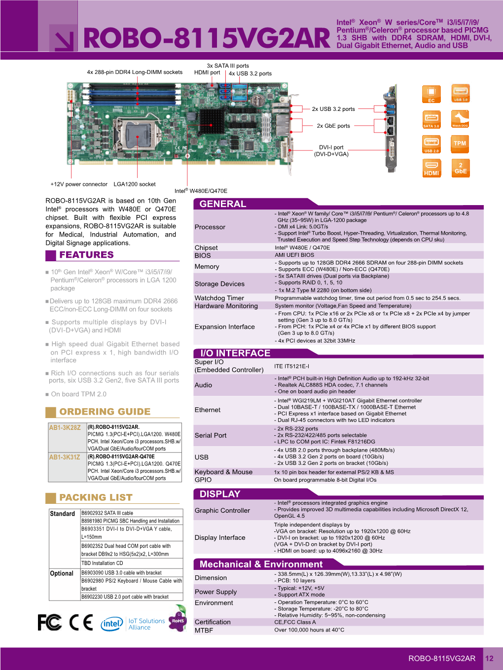 ROBO-8115VG2AR Dual Gigabit Ethernet, Audio and USB