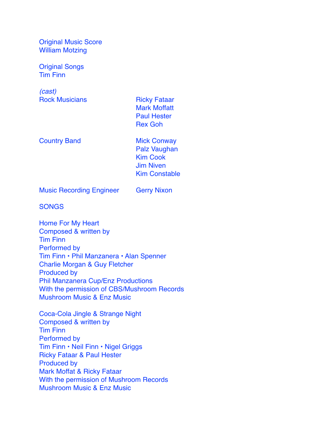 Coca Cola Kid Music Credits