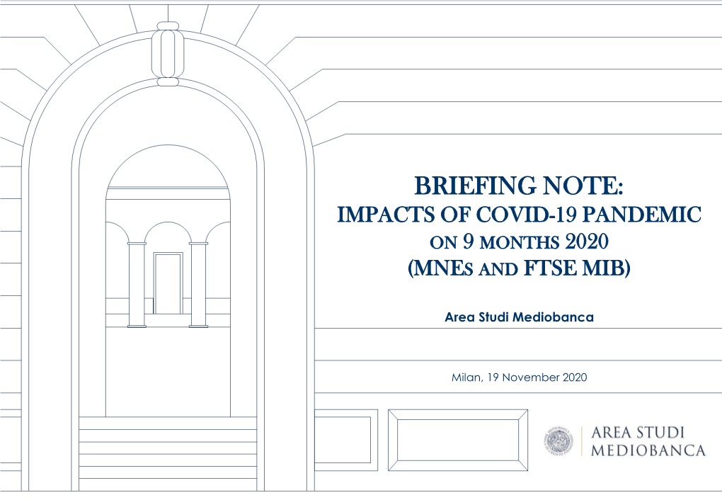 Impatto COVID-19 Sui Primi Nove Mesi 2020 (Mnes Mondiali E FTSE MIB)