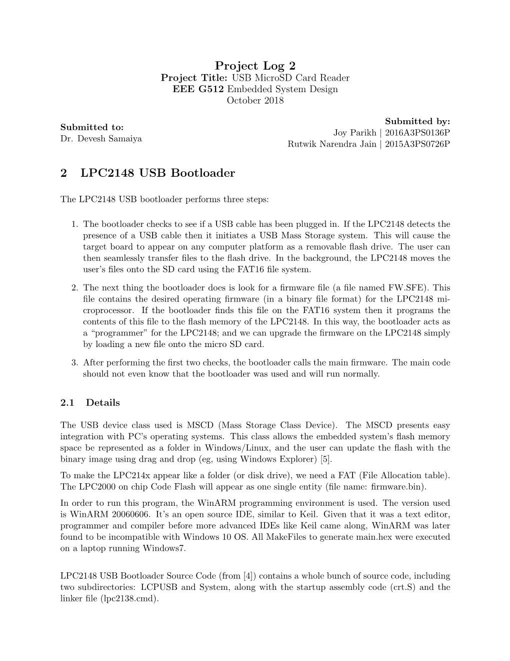 Project Log 2 2 LPC2148 USB Bootloader