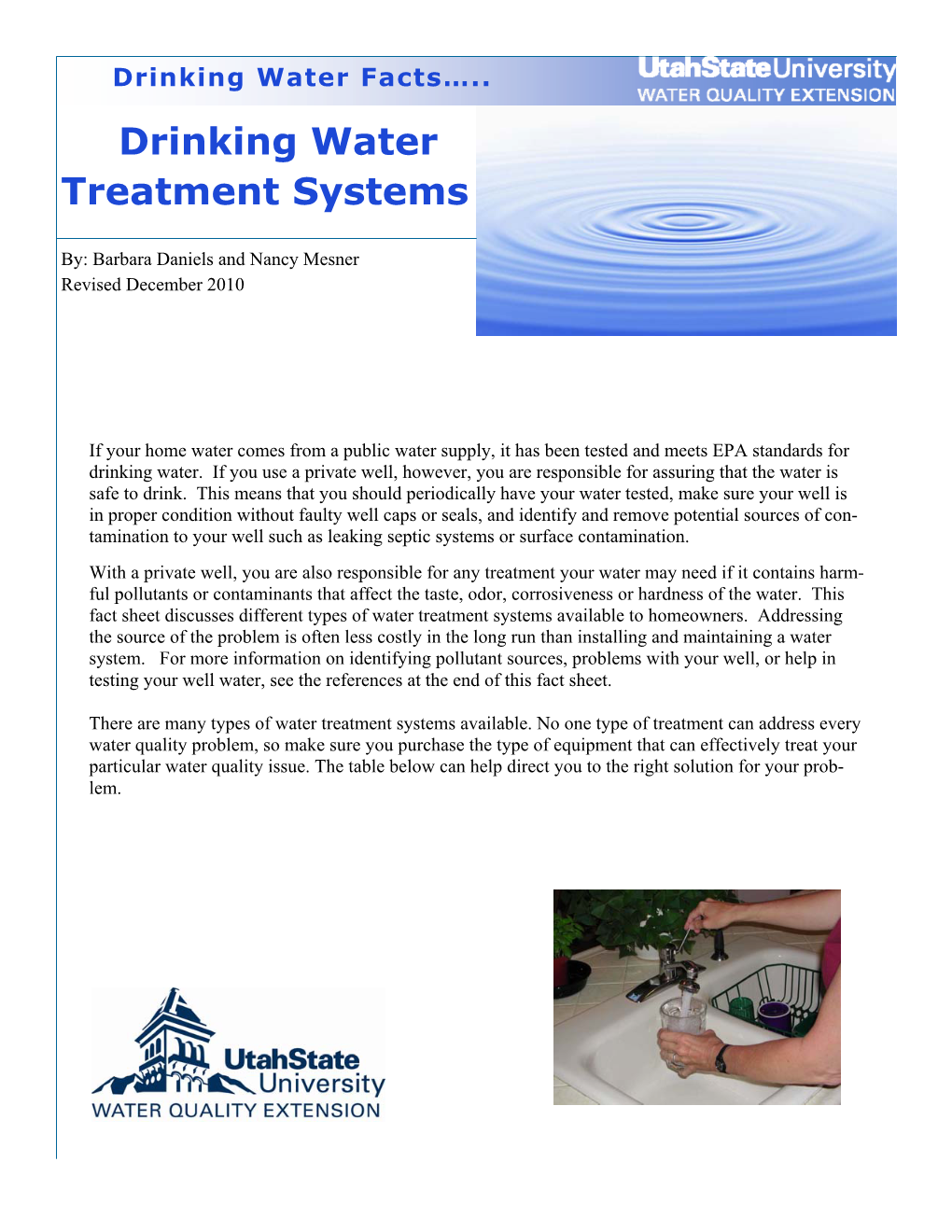 Drinking Water Treatment Systems