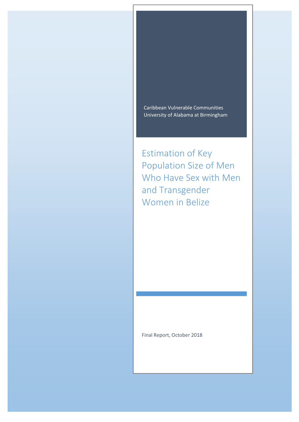 Estimation of Key Population Size of Men Who Have Sex with Men and Transgender Women in Belize