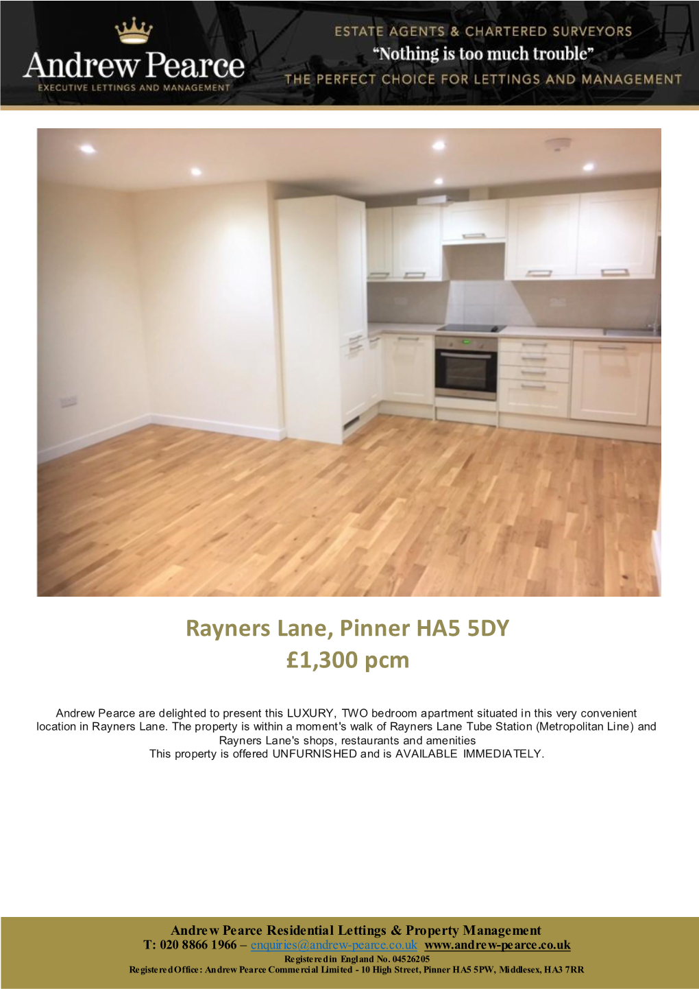 Rayners Lane, Pinner HA5 5DY £1,300 Pcm