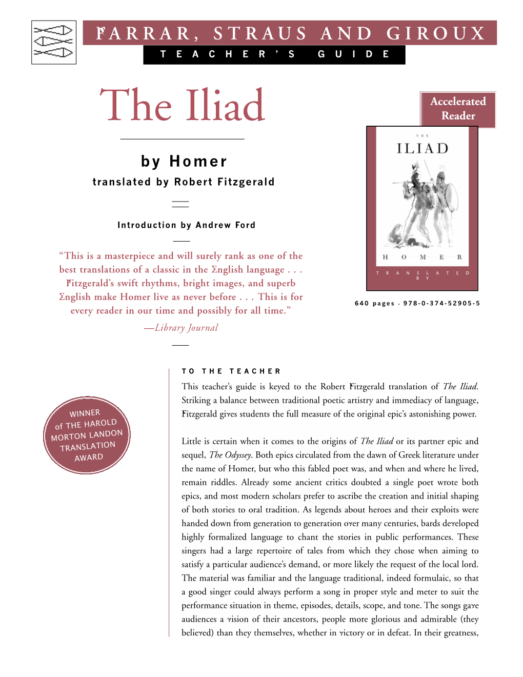 ILIAD Teacher's Guide