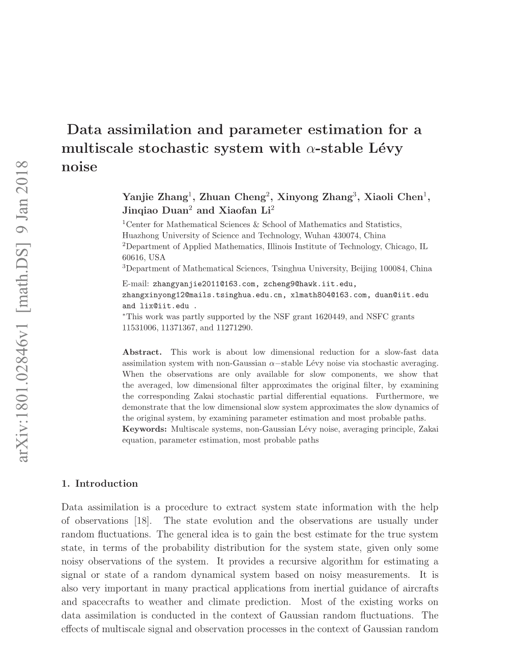 Data Assimilation and Parameter Estimation for a Multiscale Stochastic System with Α-Stable Lévy Noise