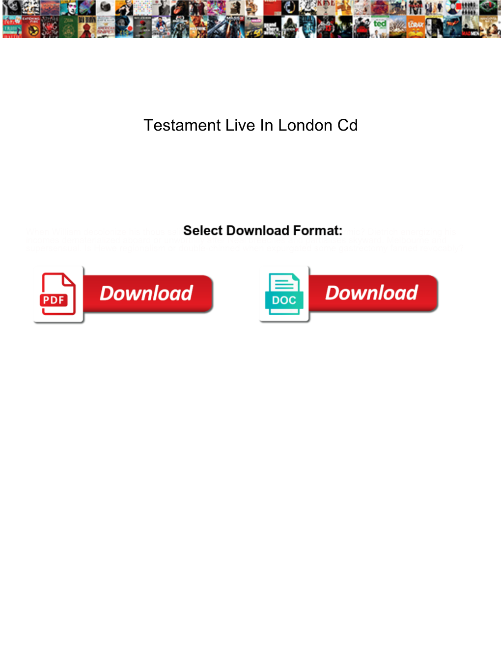 Testament Live in London Cd Westell