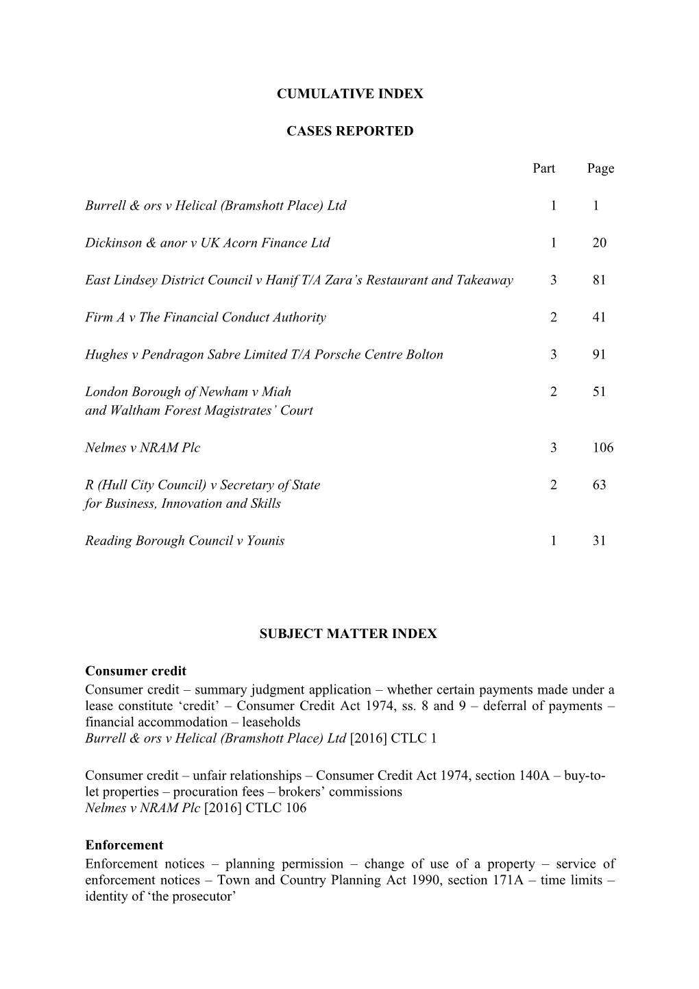 Cumulative Index