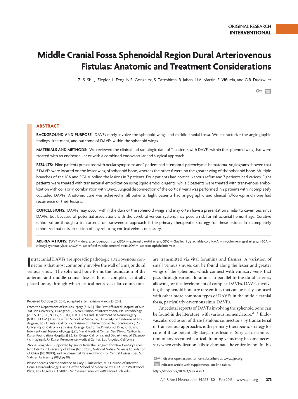 Middle Cranial Fossa Sphenoidal Region Dural Arteriovenous Fistulas: Anatomic and Treatment Considerations