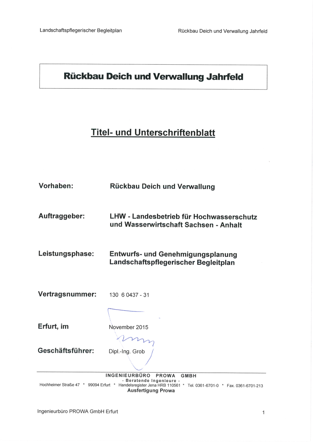 Landschaftspflegerischer Begleitplan Rückbau Deich Und Verwallung Jahrfeld