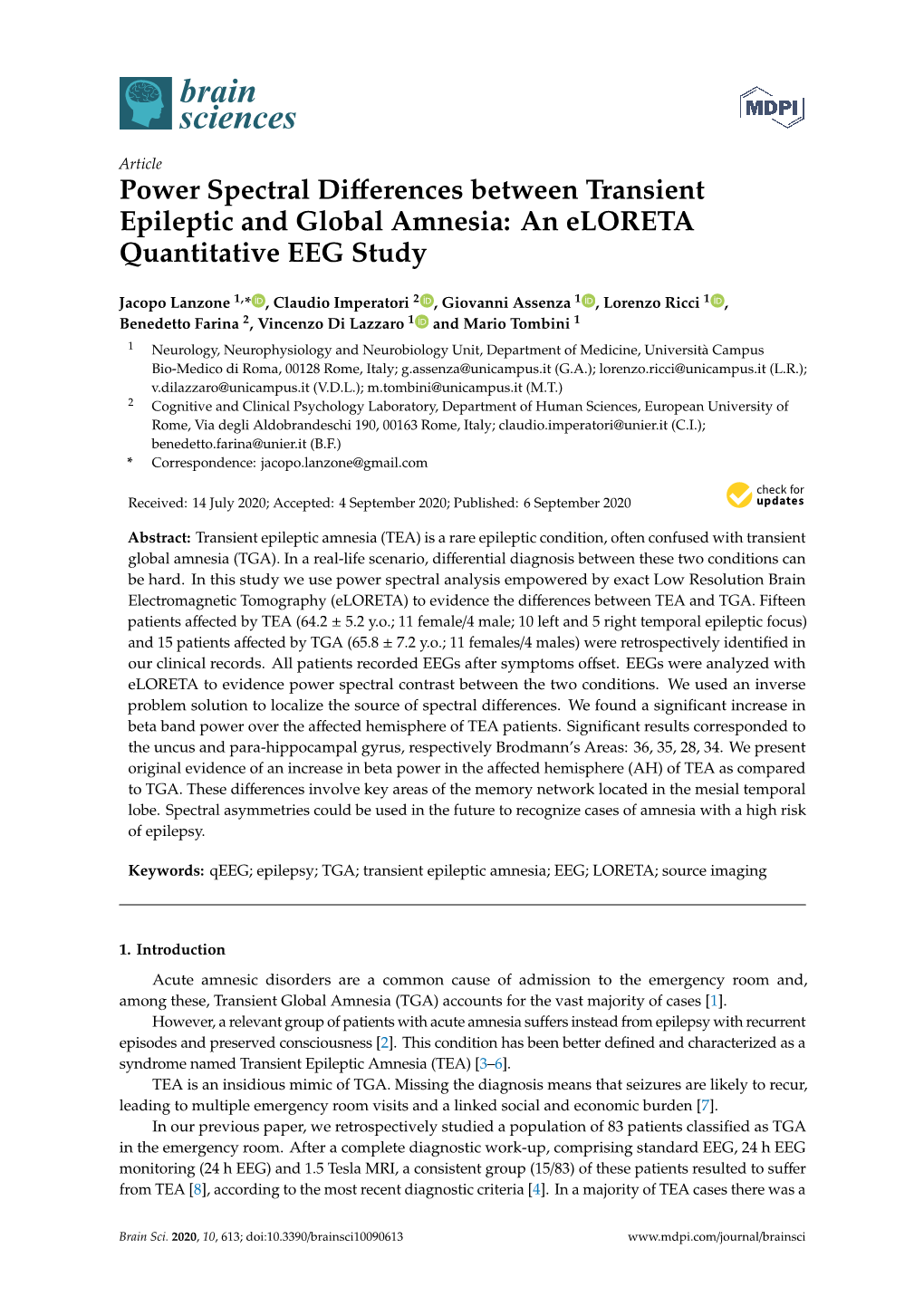 An Eloreta Quantitative EEG Study