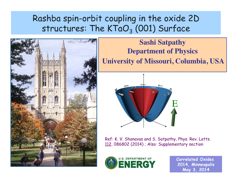 Rashba Spin-Orbit Coupling in the Oxide 2D Structures: the Ktao (001) Surface