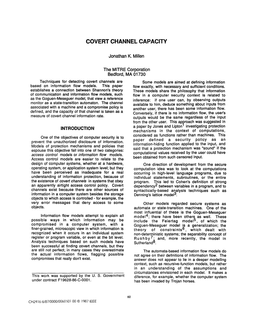 Covert Channel Capacity