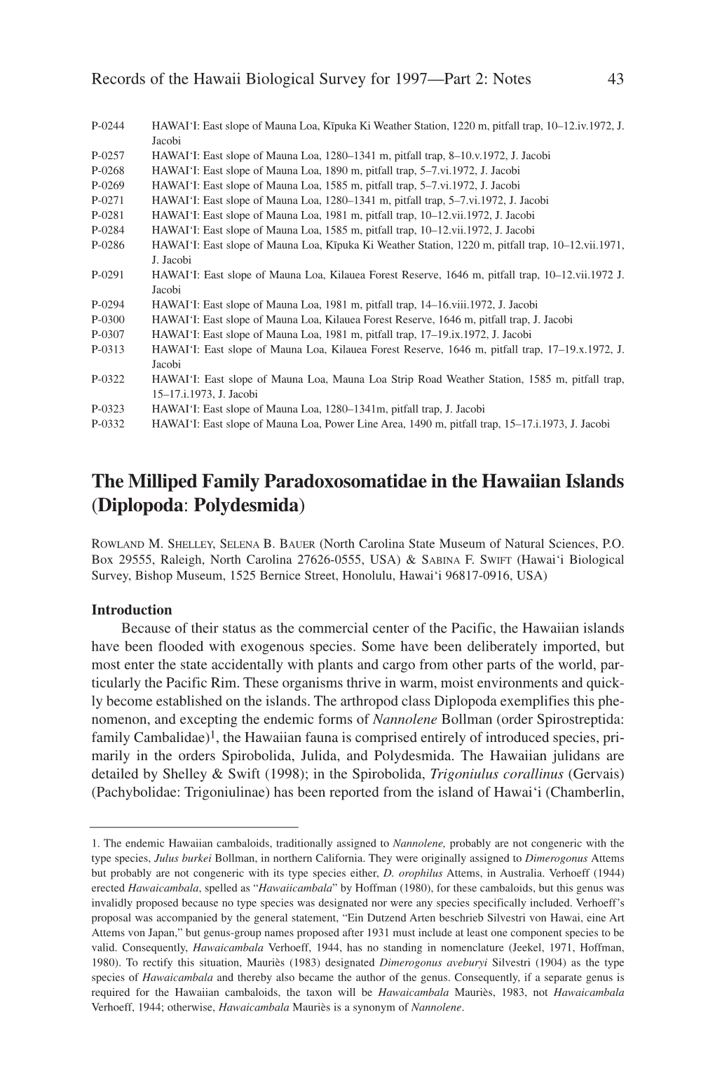 Diplopoda: Polydesmida)