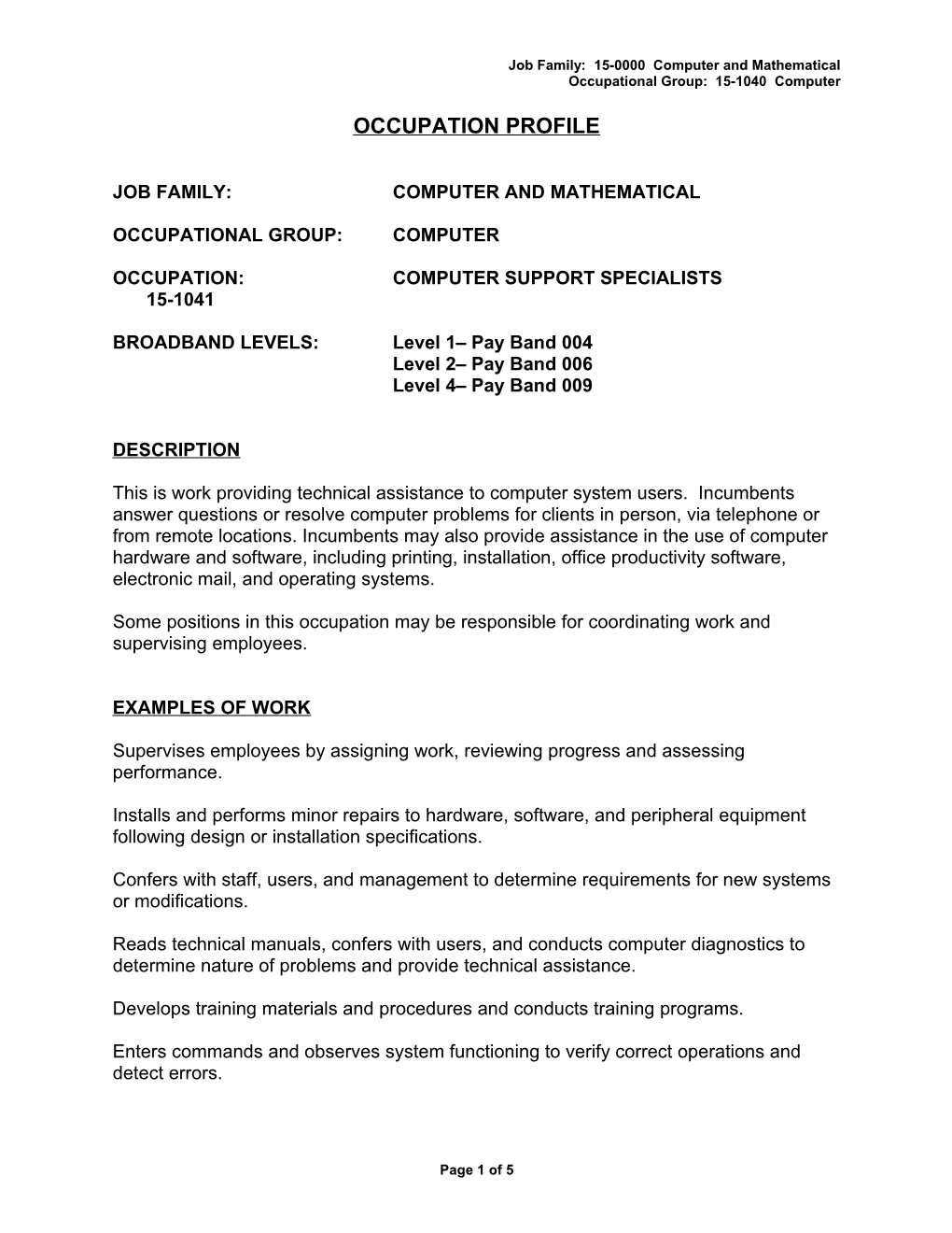 Job Family: 15-0000 Computer and Mathematical s1