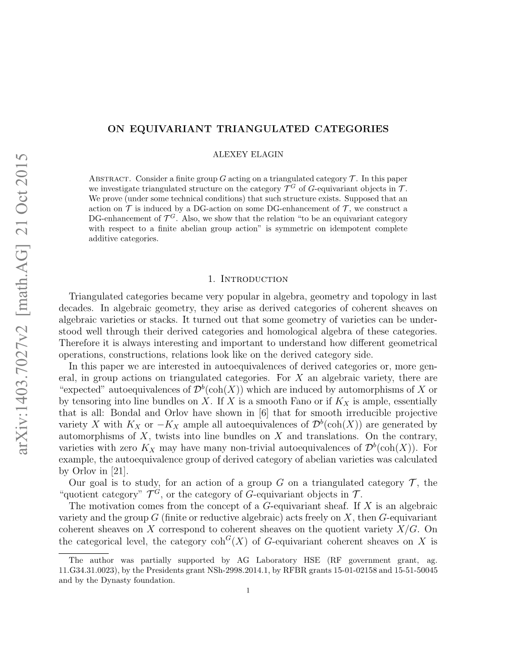 Arxiv:1403.7027V2 [Math.AG] 21 Oct 2015 Ytnoigit Iebnlson Bundles Line Into Tensoring by N Ytednsyfoundation