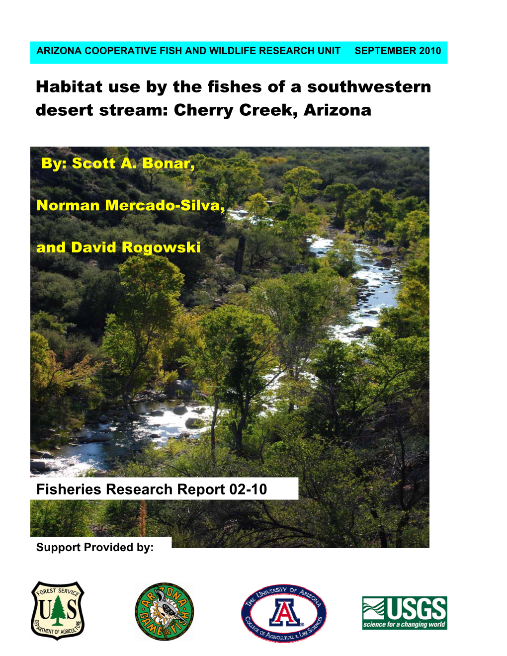 Habitat Use by the Fishes of a Southwestern Desert Stream: Cherry Creek, Arizona