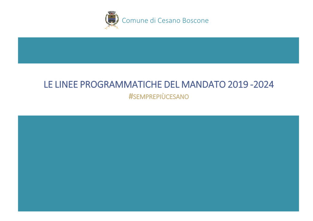 Le Linee Programmatiche Del Mandato 2019 -2024 #Semprepiùcesano