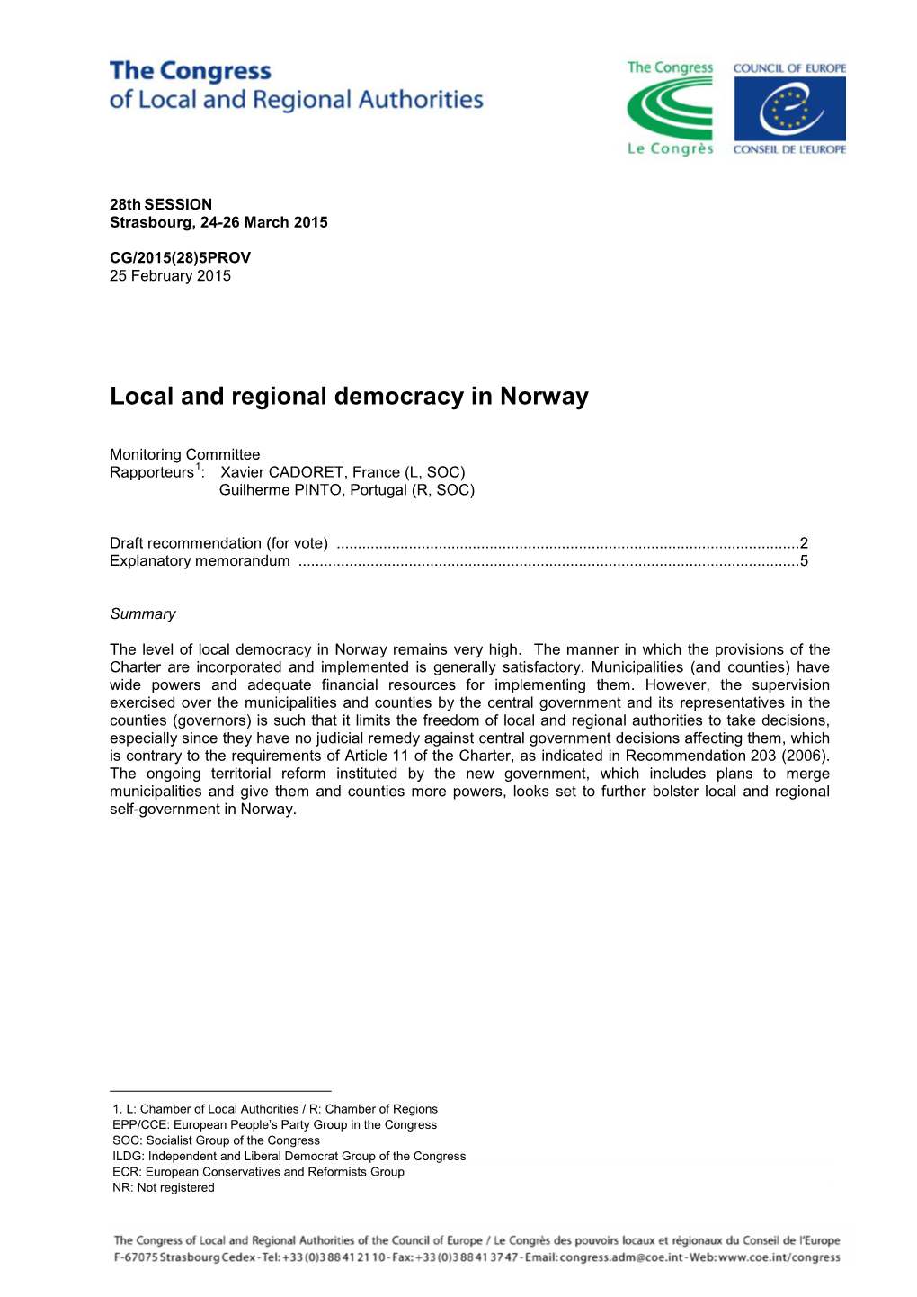 Local and Regional Democracy in Norway