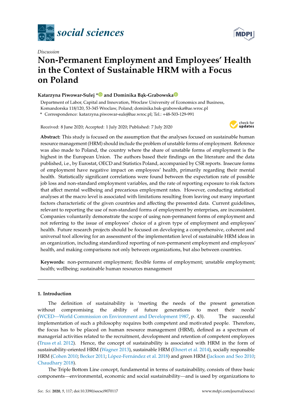 Non-Permanent Employment and Employees' Health in the Context Of