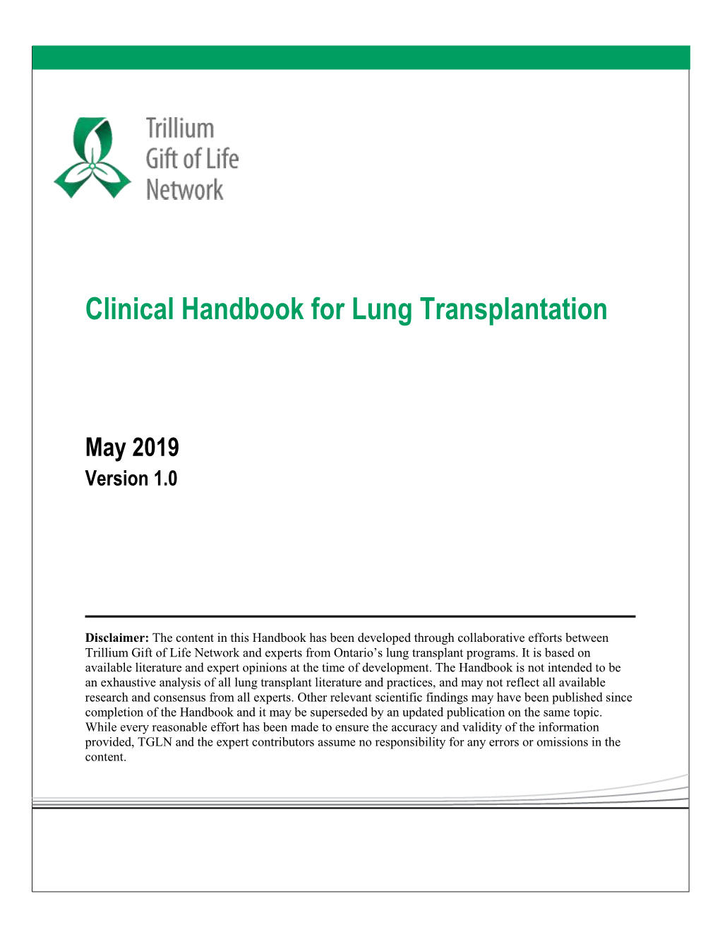 Clinical Handbook for Lung Transplantation