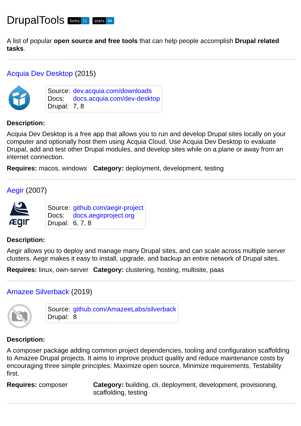 Drupaltools Forks 11 Stars 44