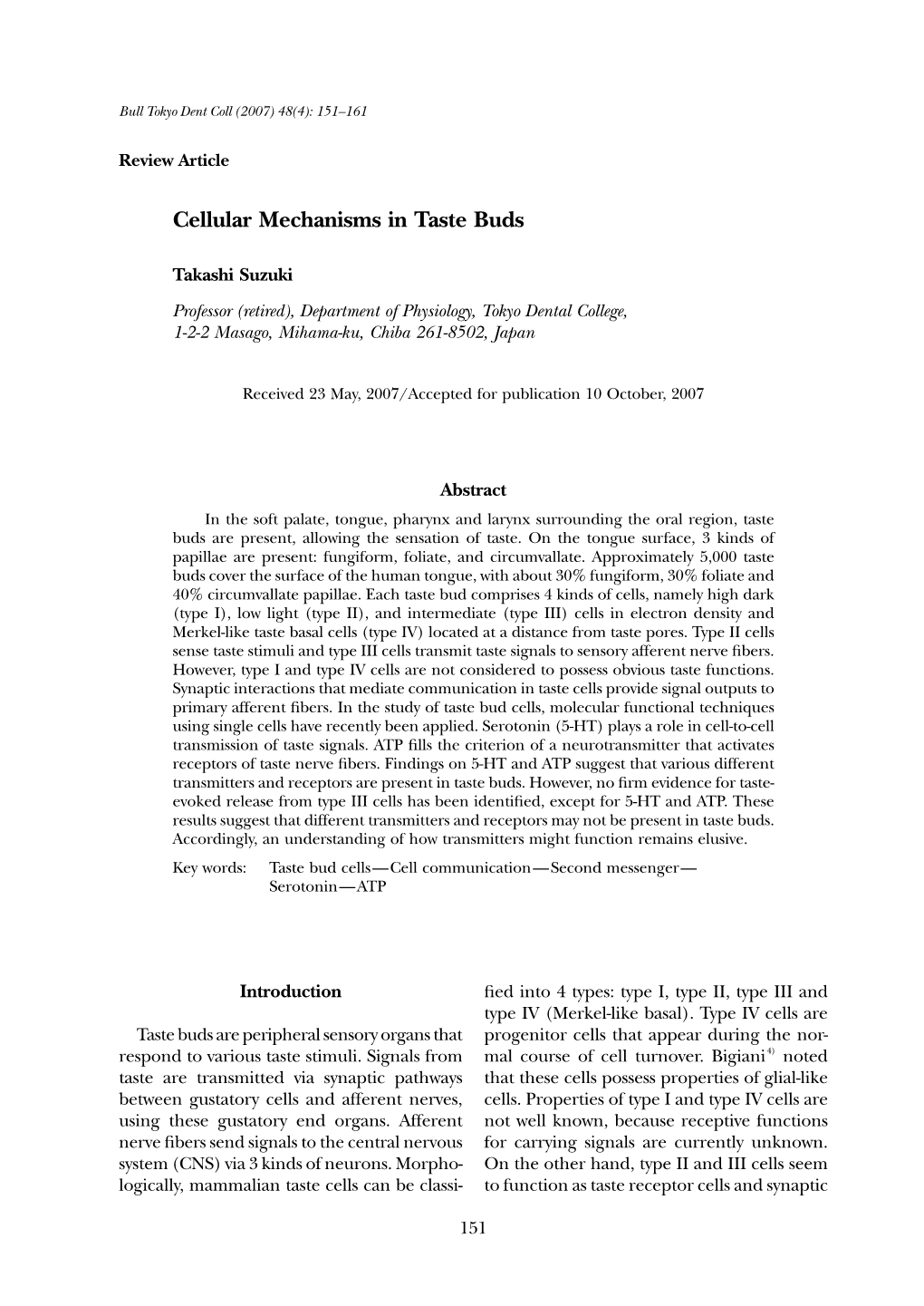 Cellular Mechanisms in Taste Buds