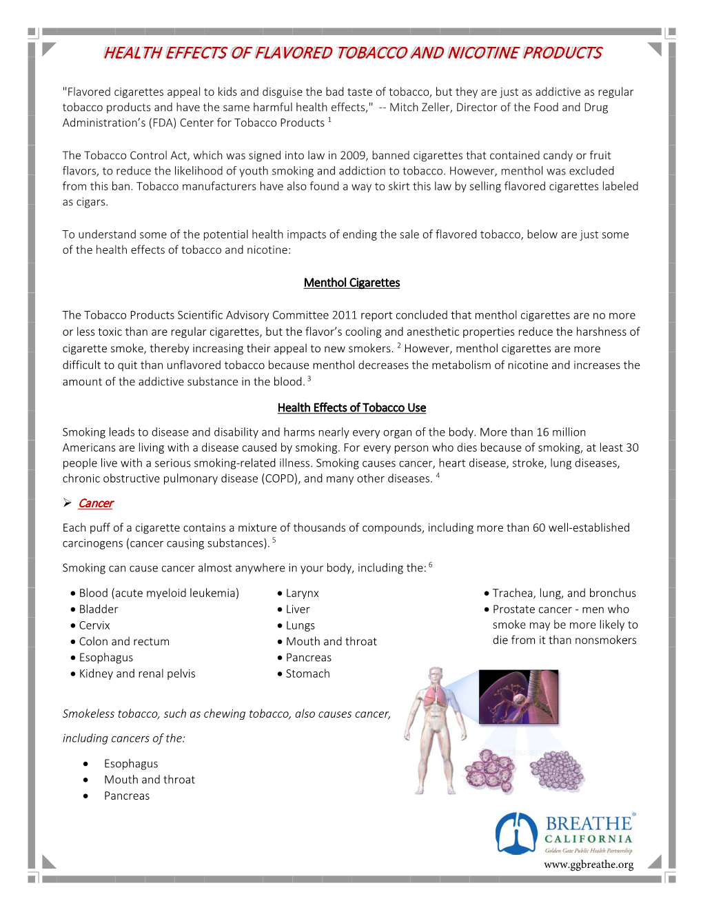 Health Effects of Flavored Tobacco and Nicotine Products