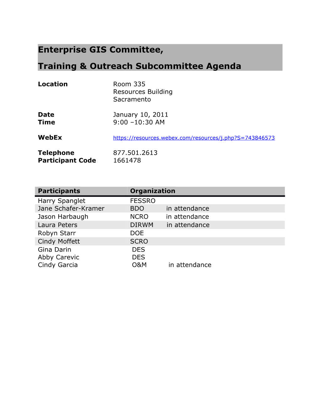 Training & Outreach Subcommittee Agenda s2