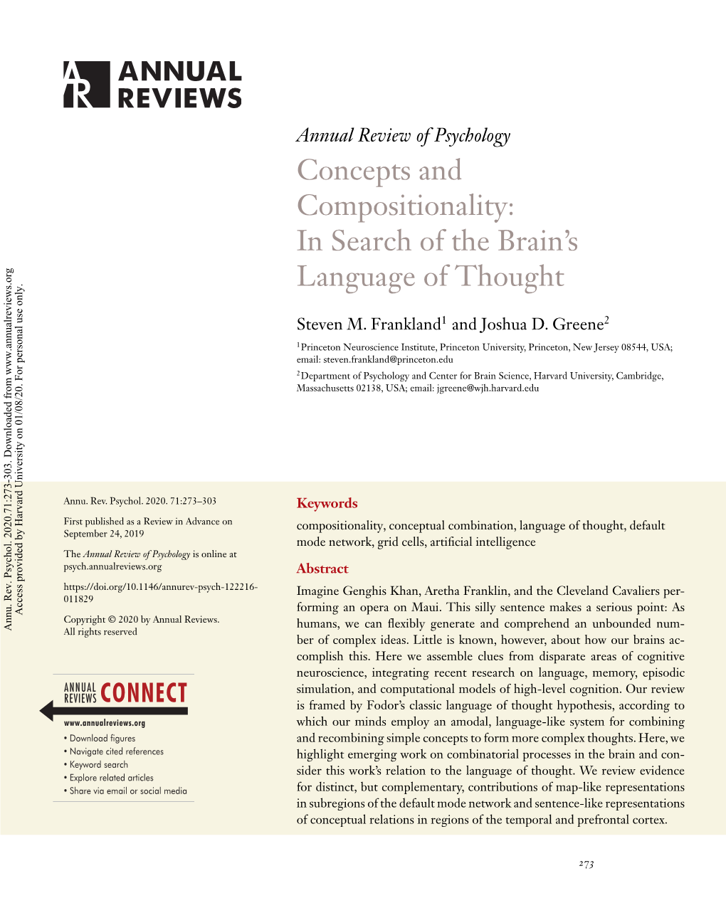 Concepts and Compositionality: in Search of the Brain's Language Of