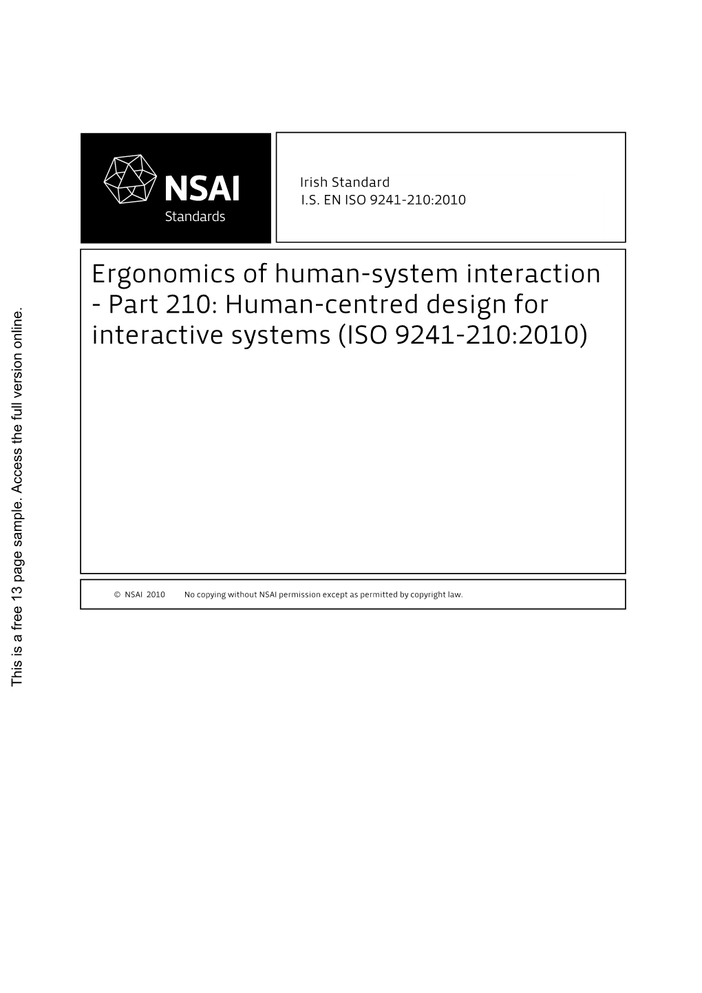 Human-Centred Design for Interactive Systems (ISO 9241-210:2010)