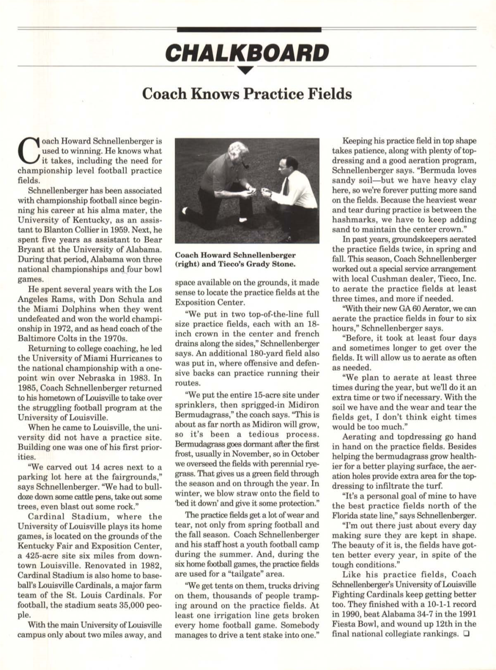 Chalkboard: Coach Knows Practice Fields