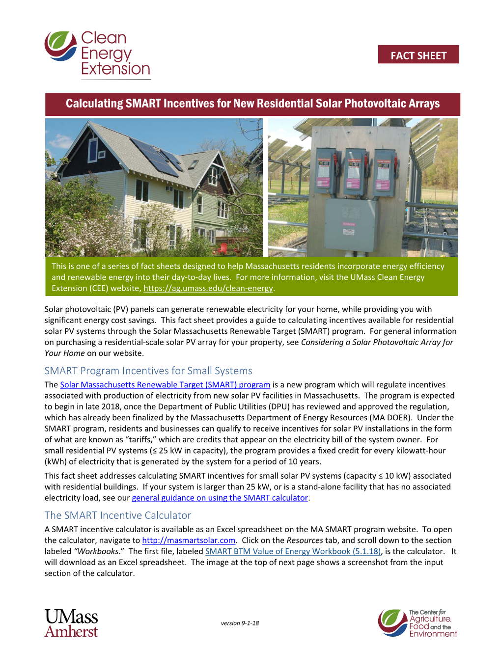 Calculating SMART Incentives for New Residential Solar Photovoltaic Arrays