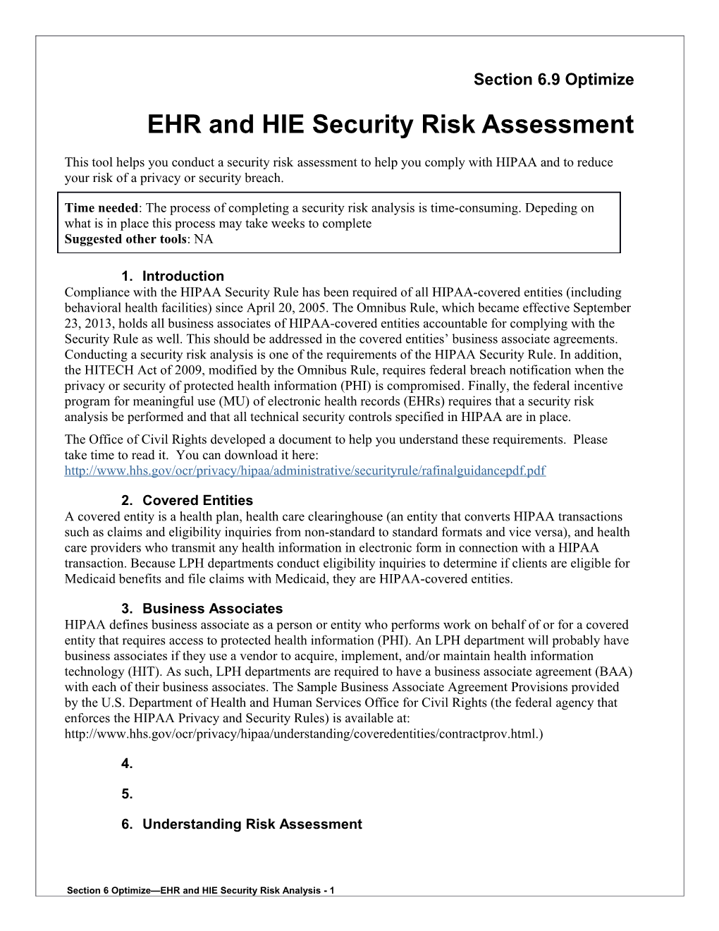 6 EHR and HIE Security Risk Analysis