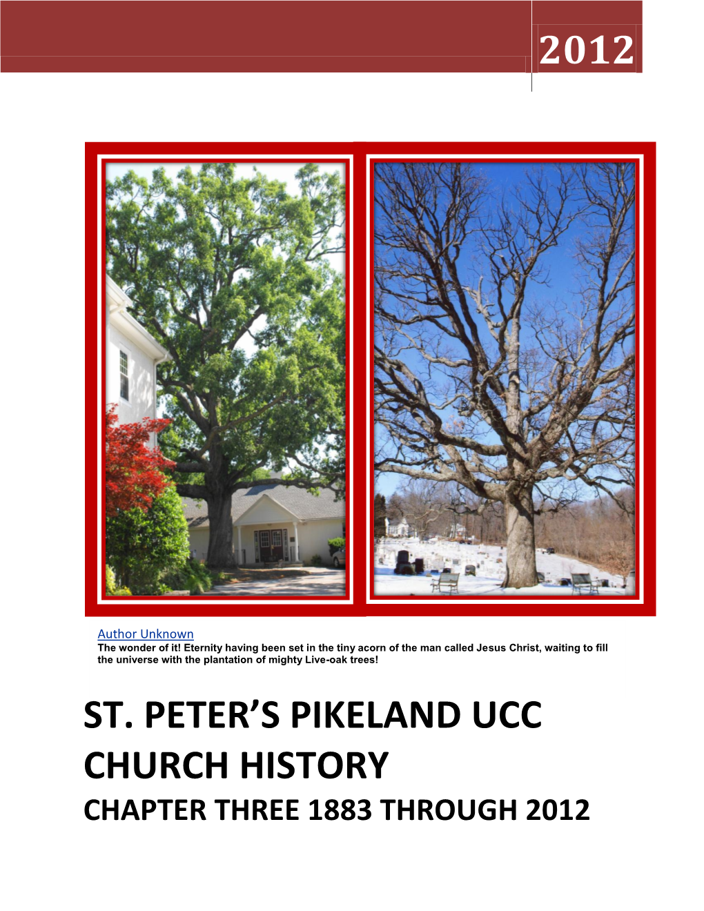 2012 St. Peter's Pikeland Ucc Church History