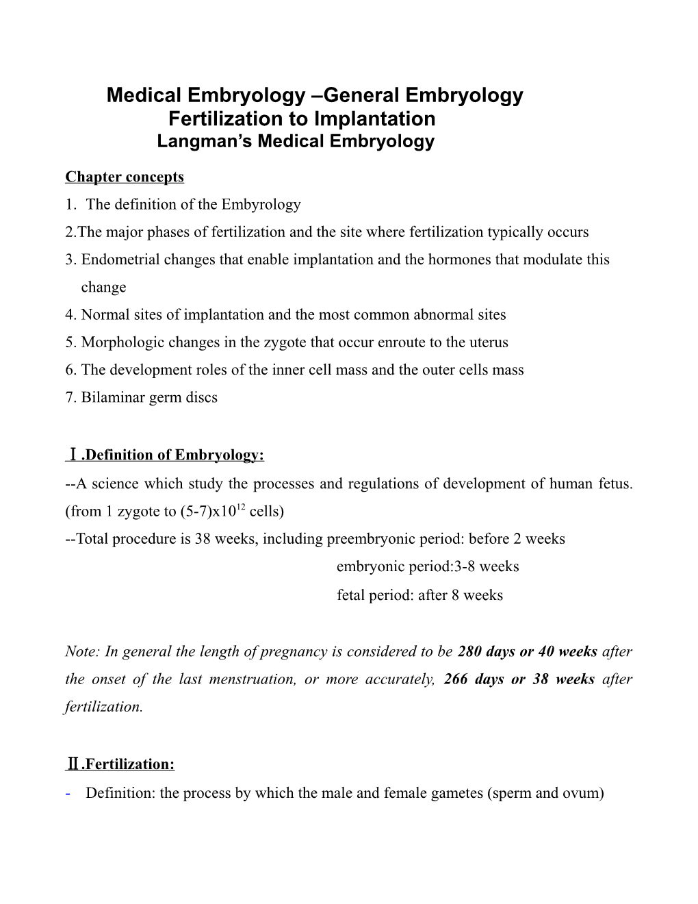 Medical Embryology - Ovulation to Implantation