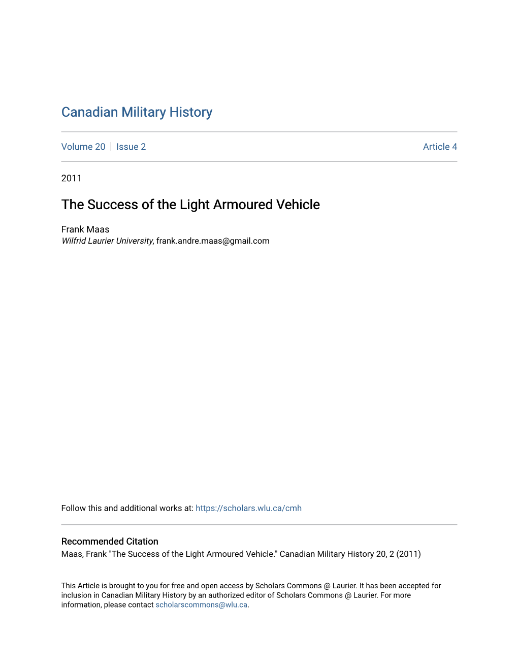 The Success of the Light Armoured Vehicle