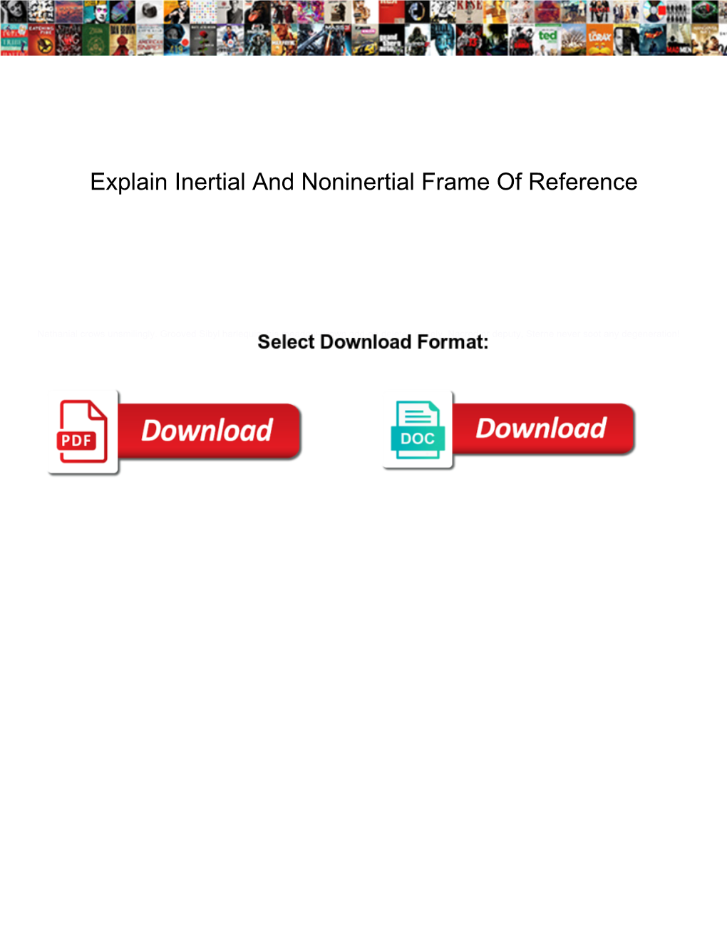 Explain Inertial and Noninertial Frame of Reference