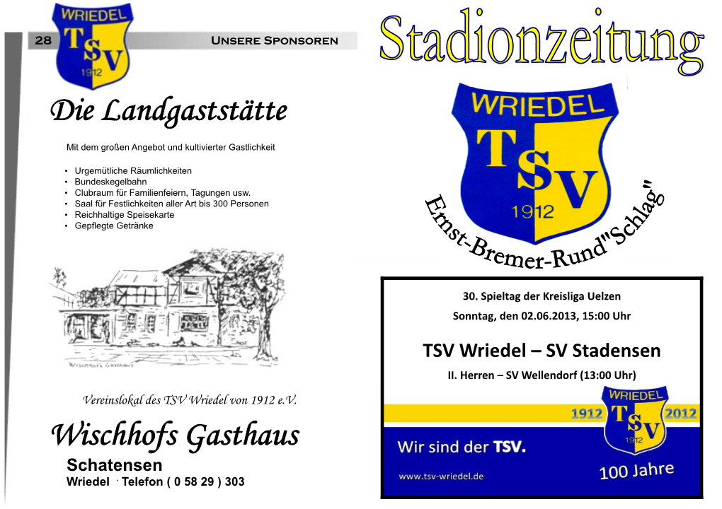 Die Landgaststätte Wischhofs Gasthaus