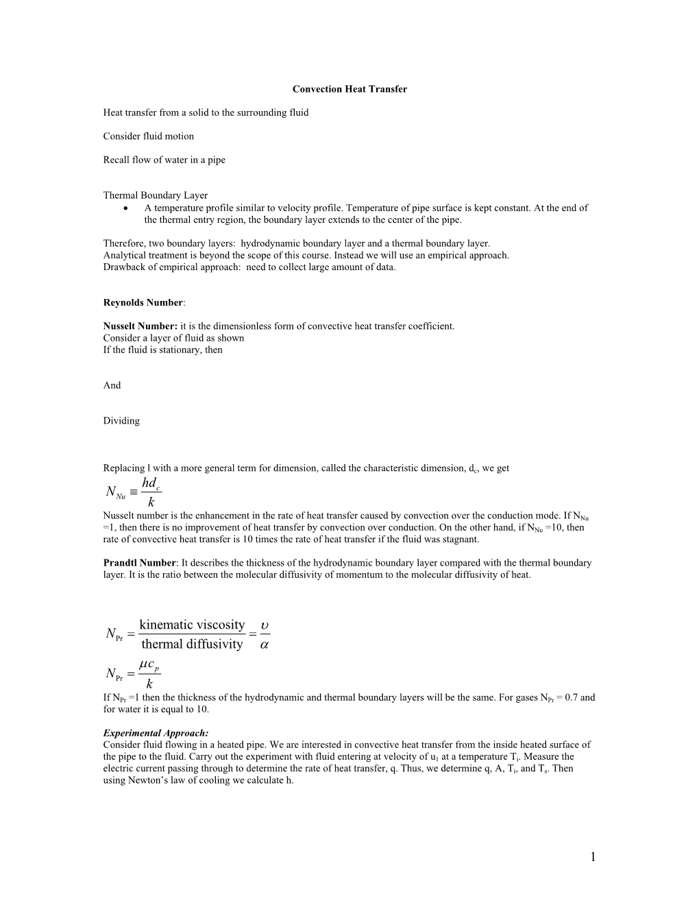 Convection Heat Transfer