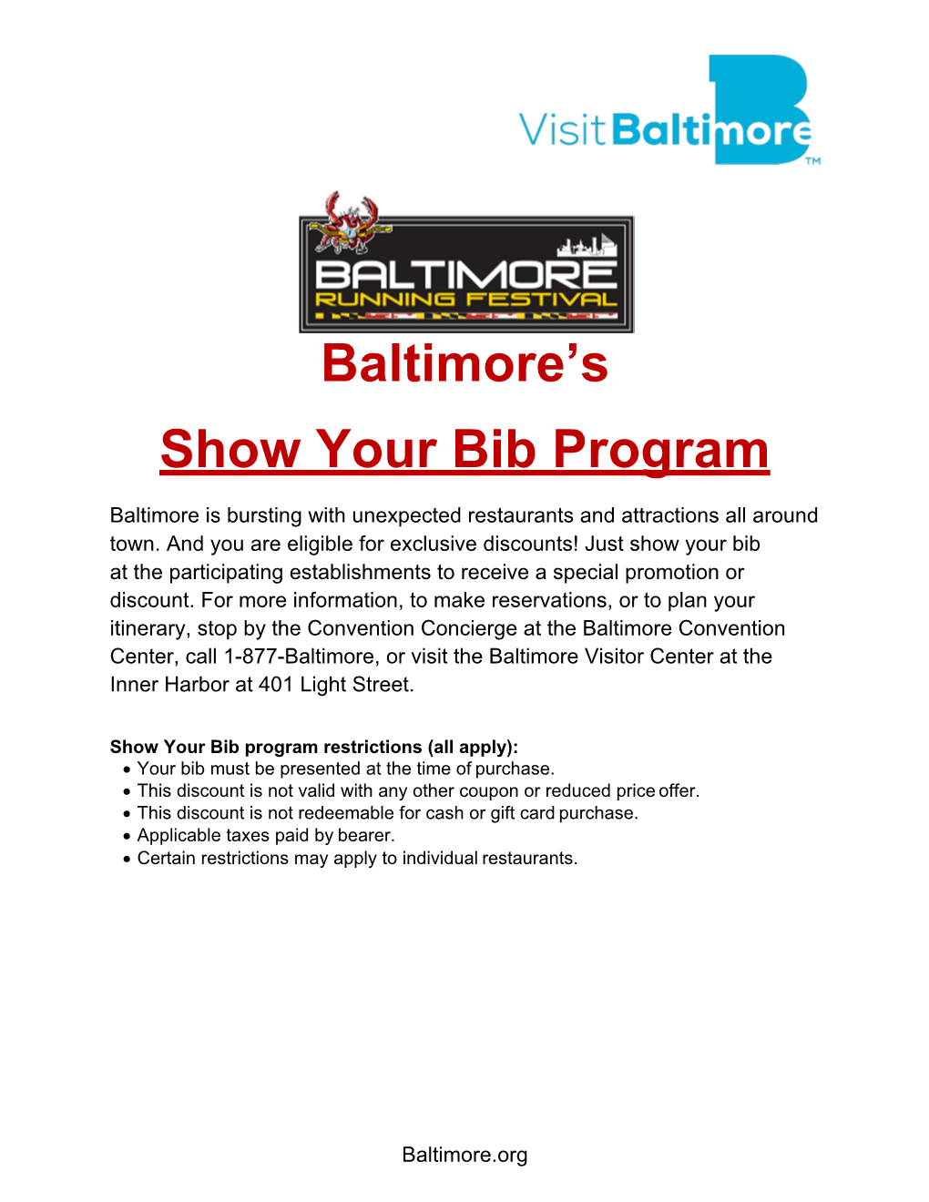 Baltimore's Show Your Bib Program