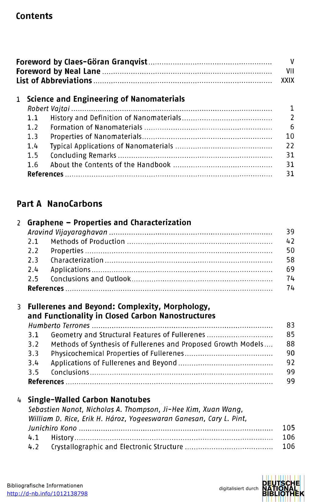 Contents Part a Nanocarbons