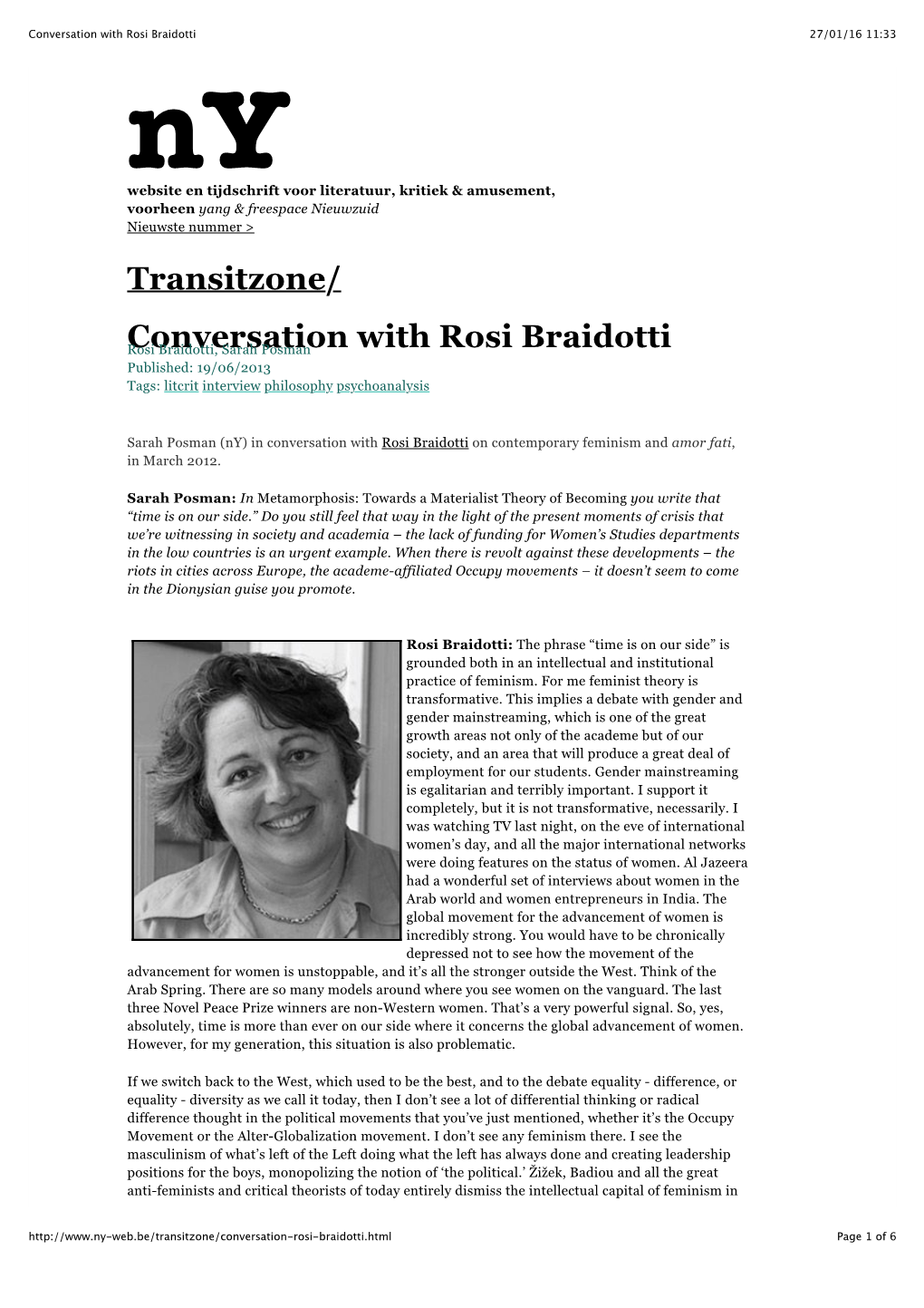 Conversation with Rosi Braidotti 27/01/16 11:33