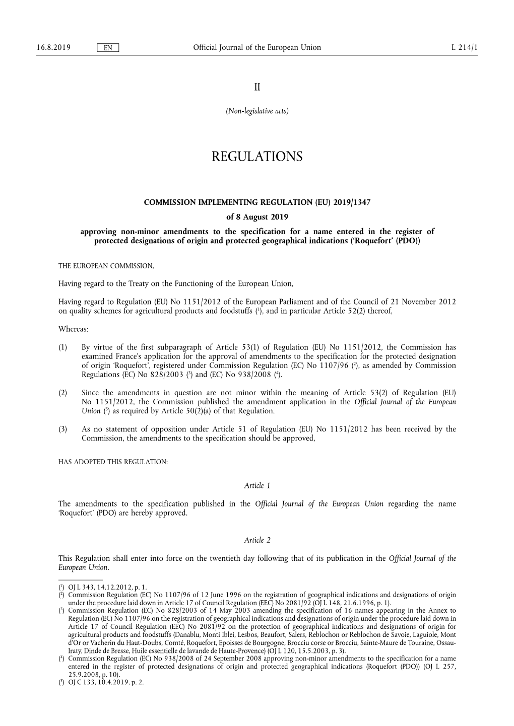 Commission Implementing Regulation (Eu) 2019